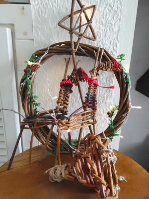 Handmade willow reindeer and reef copyright Growing People 2023